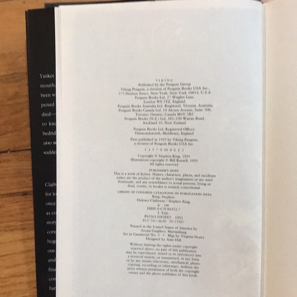 Dolores Claiborne by Stephen King (Hardcover 1st Edition) - Picture 4 of 4